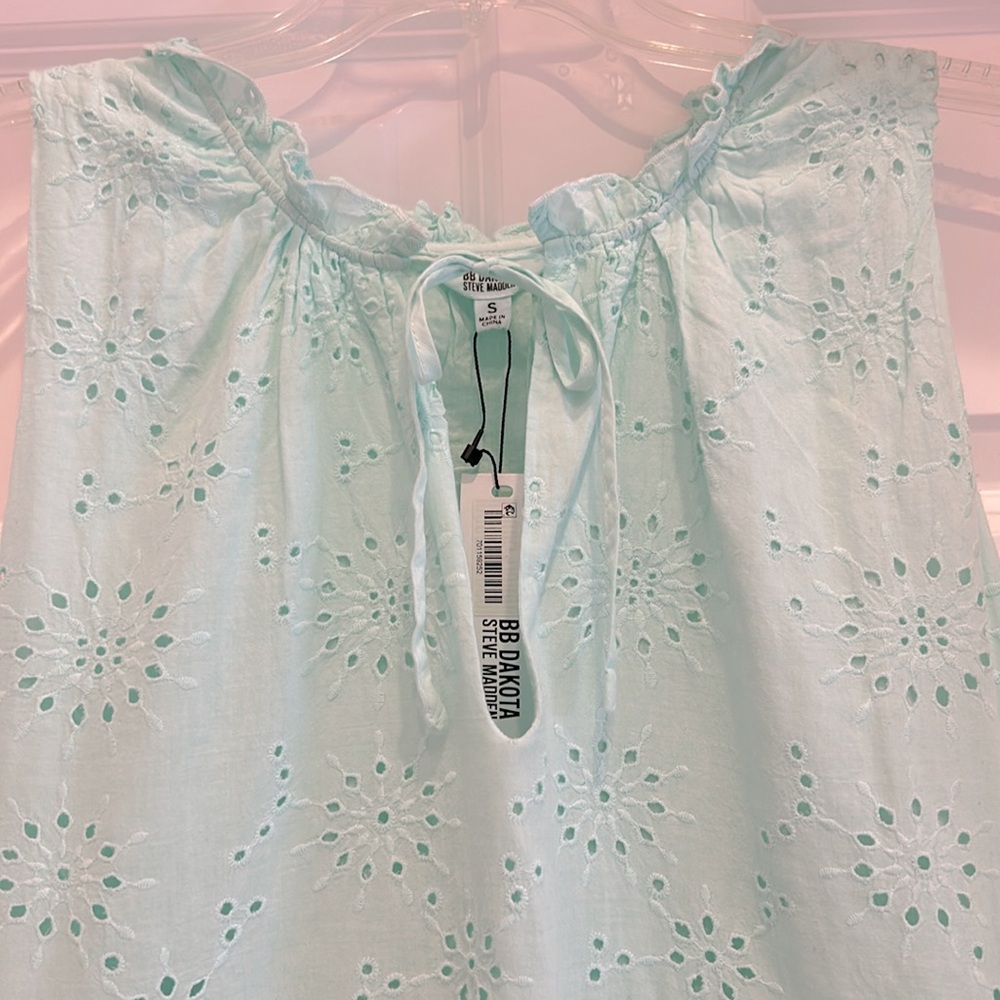 STEVE MADDEN BB Dakota The Papaya Babydoll Dress Aqua Green Size S NWT - Picture 5 of 5